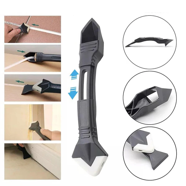 Belro 3-in-1 caulk remover tool for silicone, featuring a durable plastic handle and multi-functional blade for easy caulk removal.