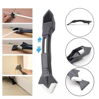 Belro 3-in-1 caulk remover tool for silicone, featuring a durable plastic handle and multi-functional blade for easy caulk removal.