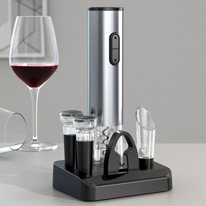 Belro rechargeable electric wine bottle opener with sleek black design and ergonomic handle for easy cork removal.