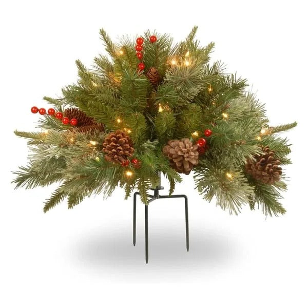 Belro Pre-lit Artificial Christmas Tree with realistic foliage and integrated lights, placed in a decorative urn for holiday decor.