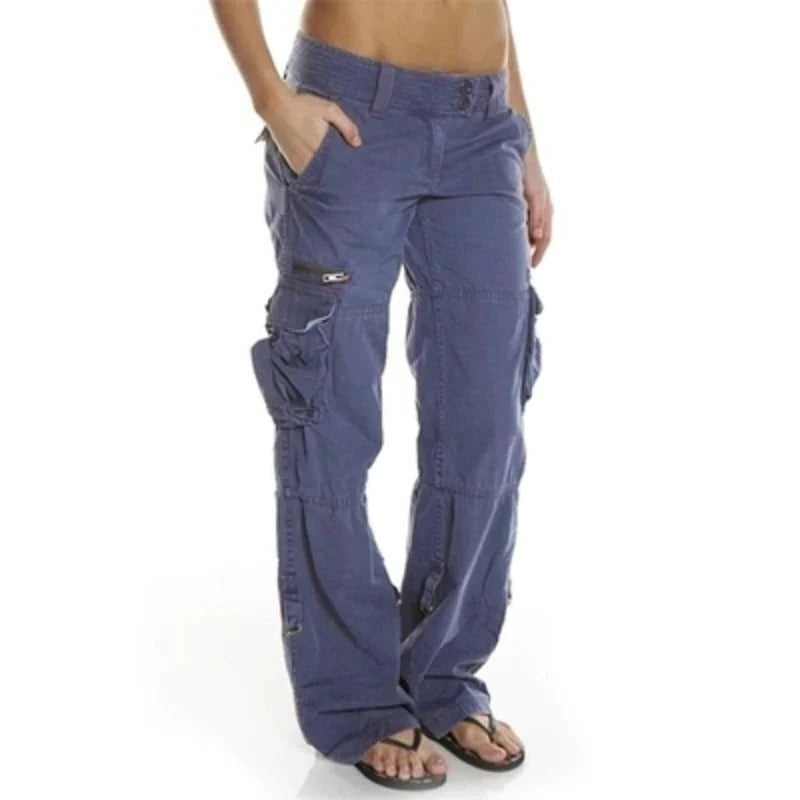 Belro women's cargo pants with multiple pockets, casual clothing featuring a relaxed fit and functional design.
