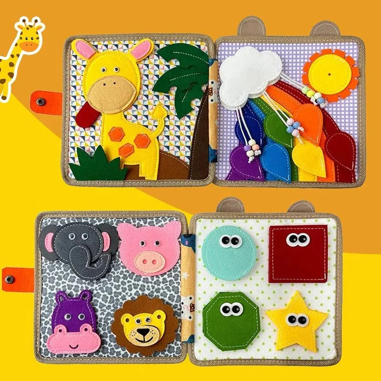Children’s sensory activity story book by Belro featuring colorful pages and sensory elements for engaging storytelling.