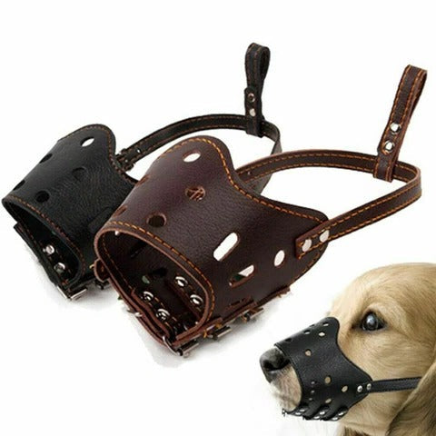 Belro breathable dog biting muzzle mouth guard with adjustable straps and mesh design for pet safety and comfort.