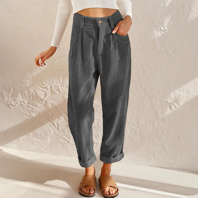 Belro casual corduroy pants for women, stylish and comfortable clothing with a relaxed fit and textured fabric.