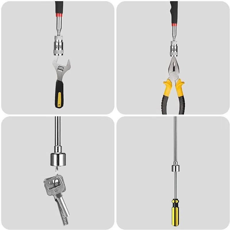 Belro magnetic telescopic pick-up tool extended with magnetic tip for retrieving metal objects, part of Tools & Hardware collection.