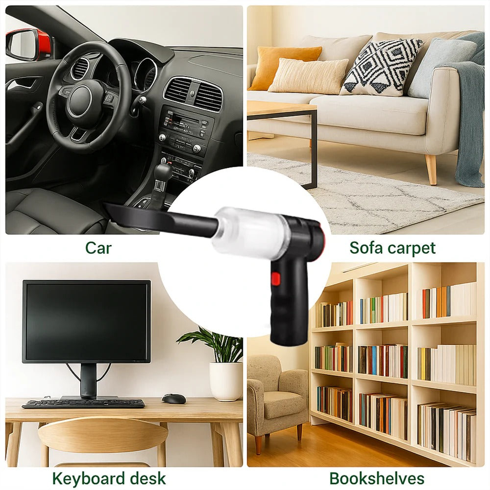 Belro cordless car vacuum cleaner with 95000Pa suction, lightweight handheld design, ideal for car cleaning and quick mess removal.