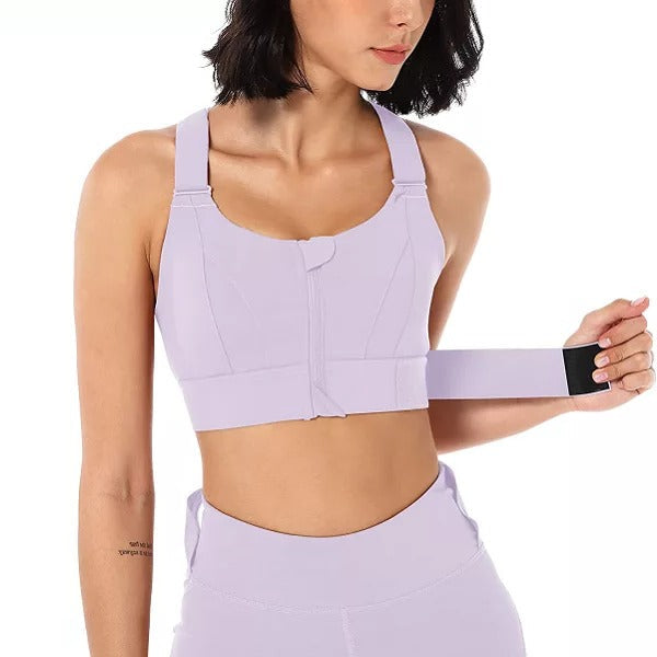 Belro high support sports bra in black, featuring wide straps and breathable fabric for activewear and workout comfort.