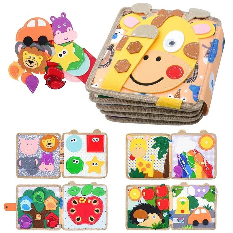 Children’s sensory activity story book by Belro featuring colorful illustrations and textured pages for engaging sensory play.