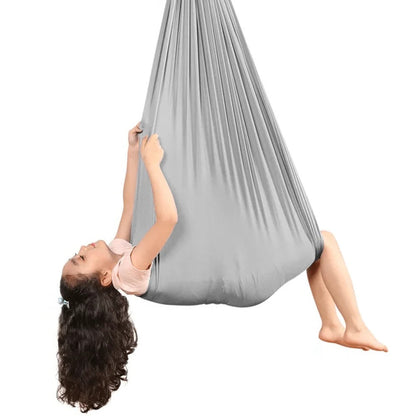 Belro sensory autism therapy swing hammock designed for indoor and outdoor use, featuring soft fabric and secure attachment points.
