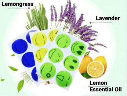 Belro natural mosquito repellent patches for outdoor pest control, shown on a garden surface with patches ready for use.