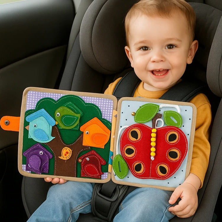 Children’s sensory activity story book by Belro, featuring colorful illustrations and textured pages for engaging sensory play.