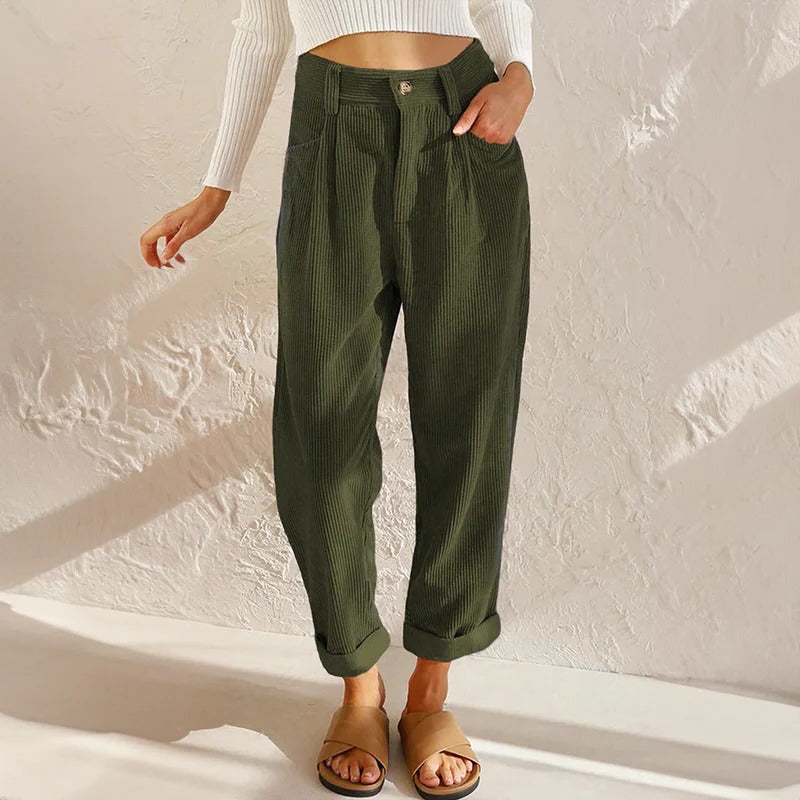 Belro casual corduroy pants for women, stylish and comfortable clothing with a relaxed fit, shown in a natural pose.