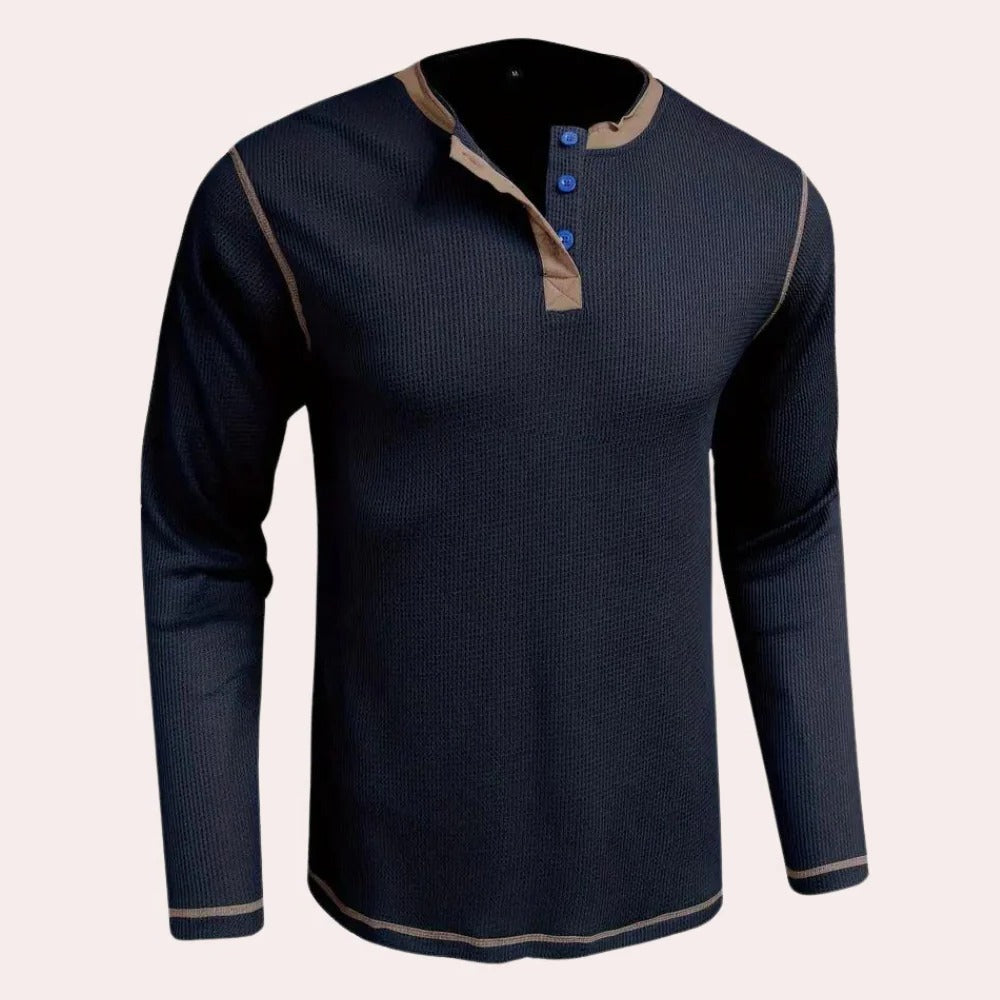 Soft and comfortable men's Belro T-shirt in heather gray, featuring a classic crew neck and short sleeves.