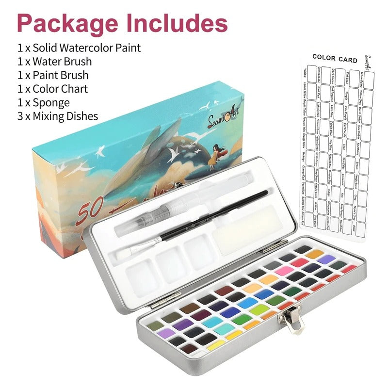 Belro watercolor paint set featuring vibrant colors, displayed in a compact palette for artistic projects and creative painting.
