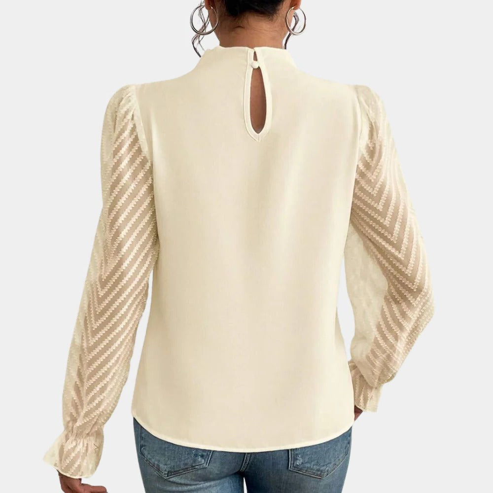 Belro women's long sleeve sleepwear top in soft fabric, shown in a cozy, relaxed fit with a round neckline and subtle color.