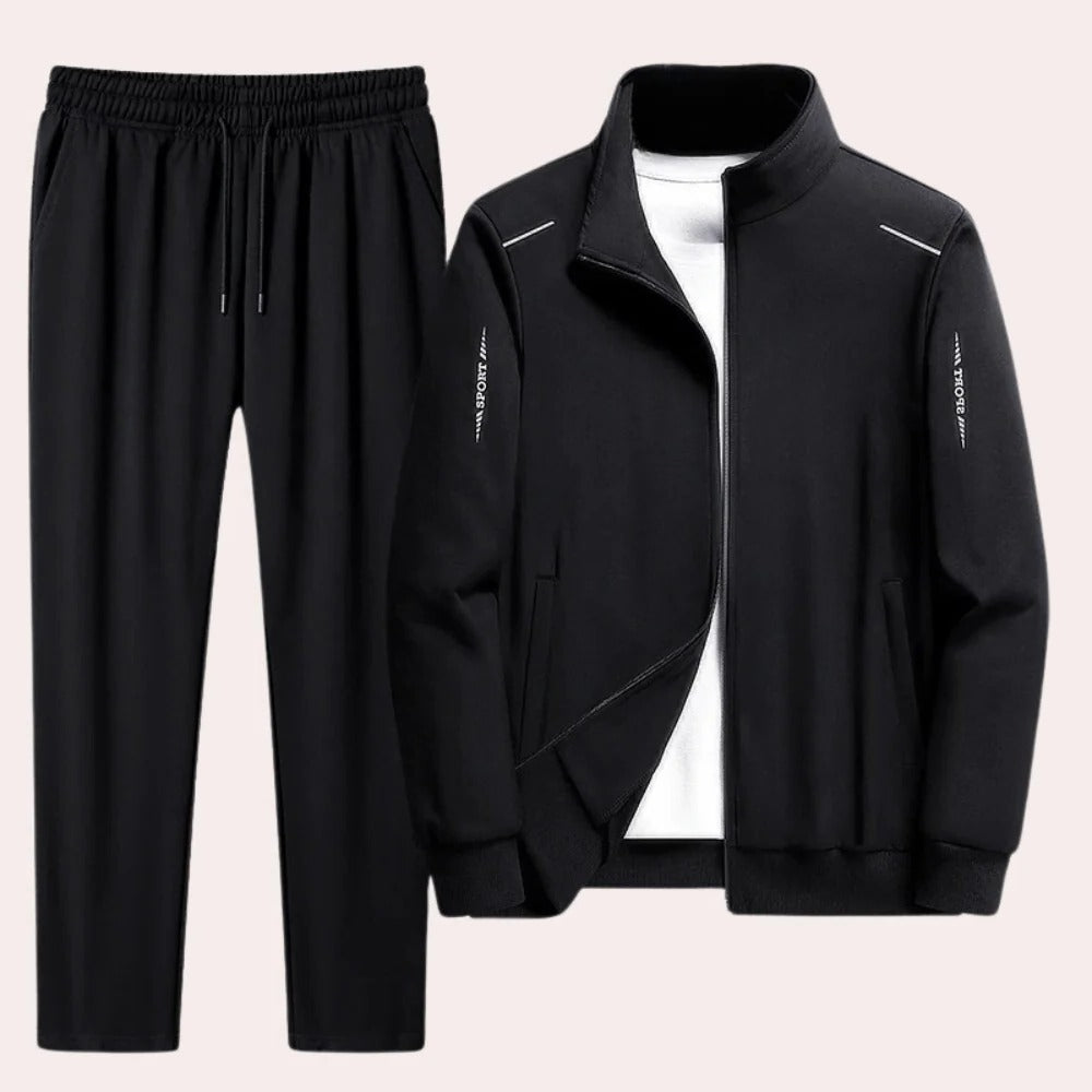Belro men's comfortable tracksuit with a zip-up jacket and matching pants, ideal for activewear and casual wear.