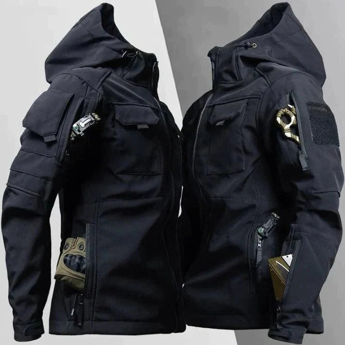 Belro windproof jacket displayed on a hanger, lightweight outdoor clothing suitable for windy weather, in a neutral color