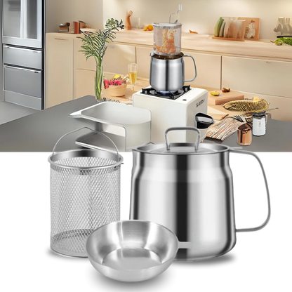 Belro 2-in-1 stainless steel deep frying pot with lid, ideal for home kitchen use and versatile frying and boiling tasks.