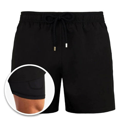 Belro stylish men's swimming trunks with a vibrant pattern, designed for comfortable swimwear and active beach days.