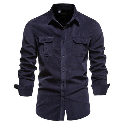 Men's Belro corduroy shirt in a classic design, featuring a button-up front and soft textured fabric.