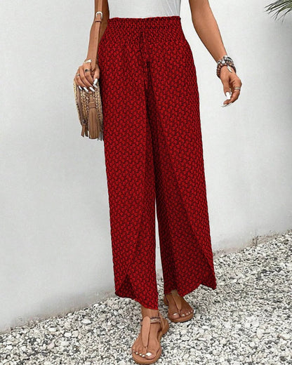 Women’s Belro trousers with a bold geometric print, featuring stylish tailored design and comfortable fit.