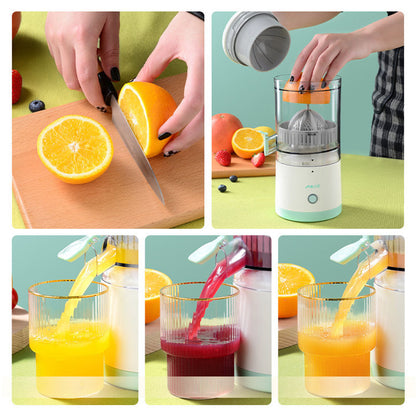 Belro USB charging portable juicer with transparent blending cup and power button, ideal for on-the-go fruit smoothies.