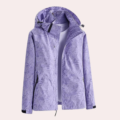 Belro ladies hooded jacket with detachable hood, stylish and versatile outerwear for women, shown in a close-up view.