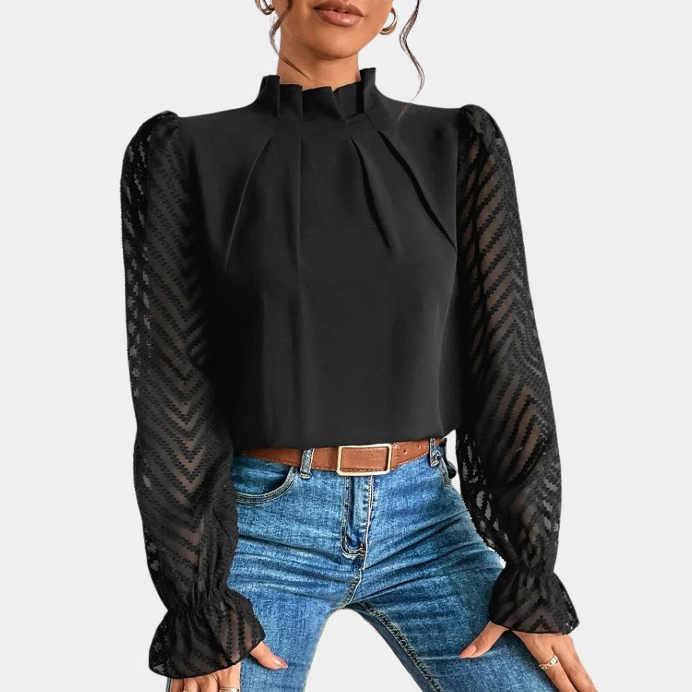 Belro women's long sleeve sleepwear top in soft fabric, featuring a comfortable fit and subtle design for cozy nights.