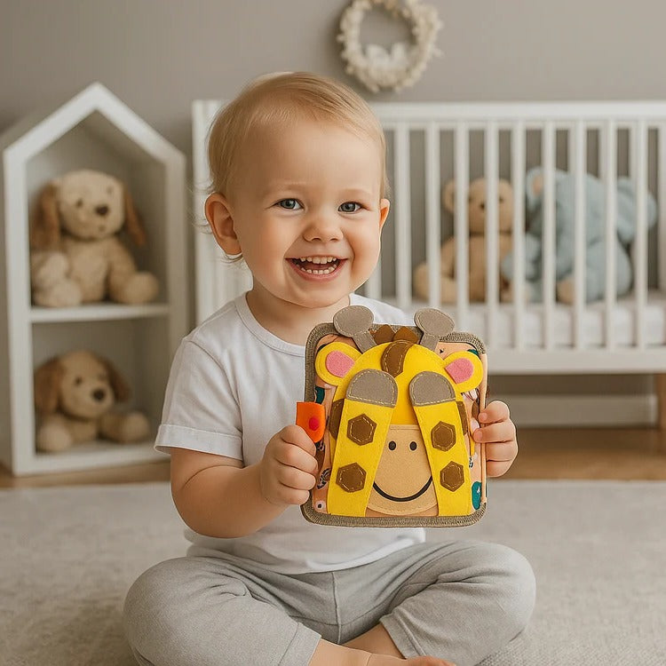 Children’s sensory activity story book by Belro, featuring colorful illustrations and textured pages for engaging children.