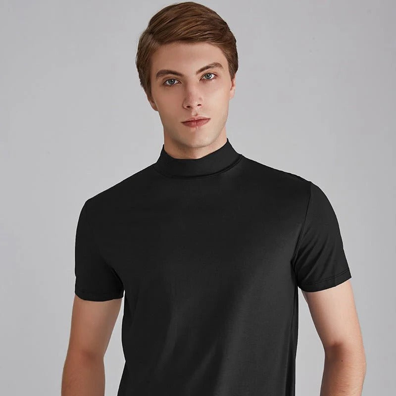 Men's casual cotton shirt by Belro featuring a fashionable fit, displayed on a hanger with a button-down front and collar.