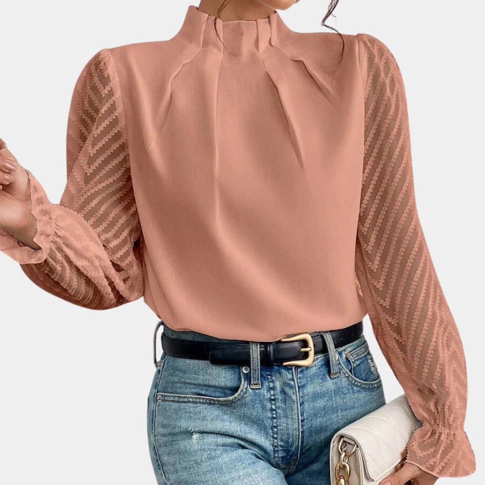 Belro women's long sleeve sleepwear top in soft fabric, featuring a relaxed fit and comfortable design for restful nights.