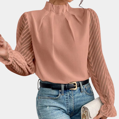 Belro women's long sleeve sleepwear top in soft fabric, featuring a relaxed fit and comfortable design for restful nights.
