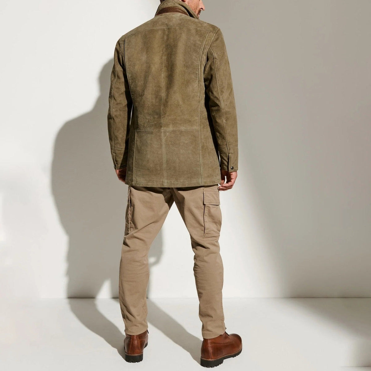 Men's vintage Belro jacket with classic design, shown in a close-up view highlighting the fabric and detailed stitching.