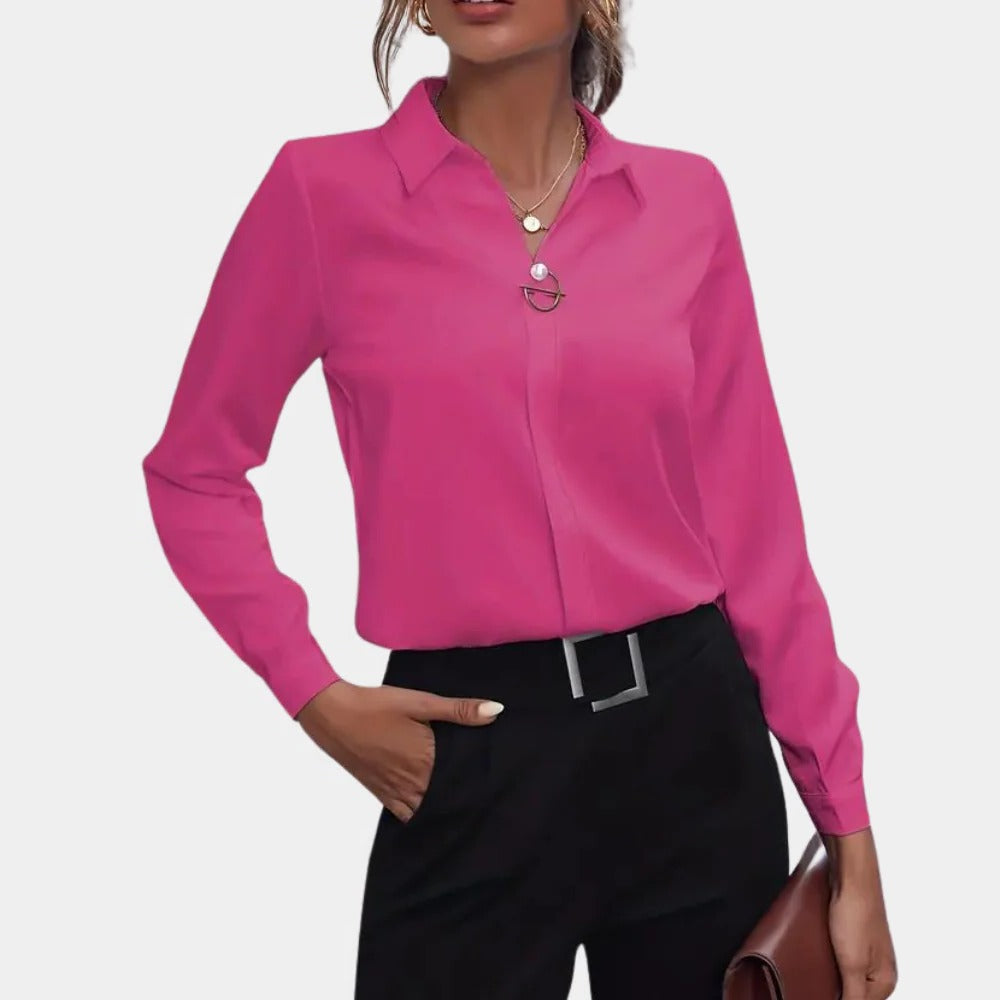 Elegant plain ladies blouse from Belro, showcasing a stylish and versatile top in soft fabric, perfect for casual or formal wear.
