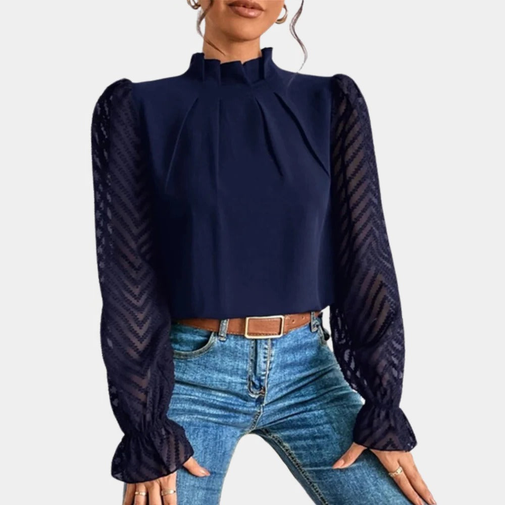 Belro women's long sleeve sleepwear top in soft, cozy fabric, shown in a neutral color with a relaxed fit.