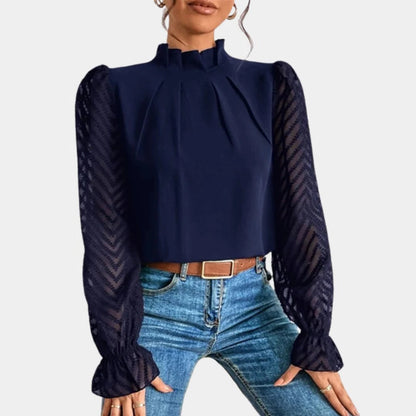 Belro women's long sleeve sleepwear top in soft, cozy fabric, shown in a neutral color with a relaxed fit.
