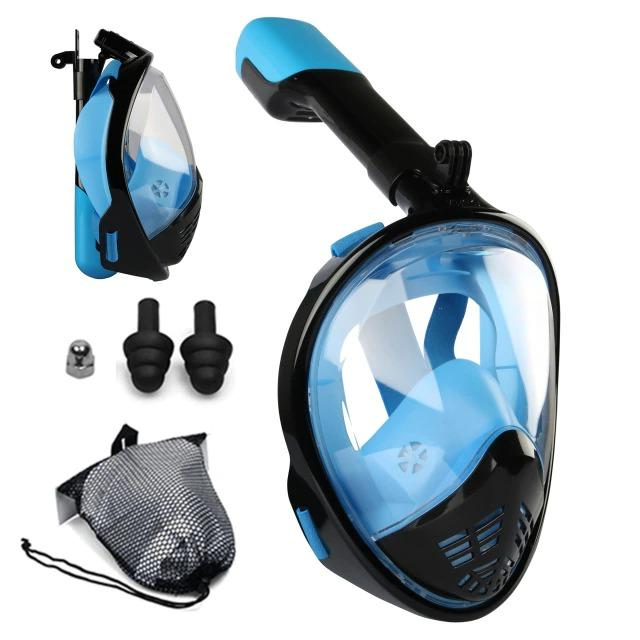 Belro full face anti-fog scuba diving mask with clear tempered glass and adjustable straps, designed for underwater diving.