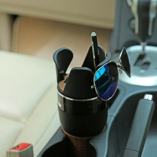 Belro multi-function car storage organizer inside a vehicle, showing compartments for organization and easy access.