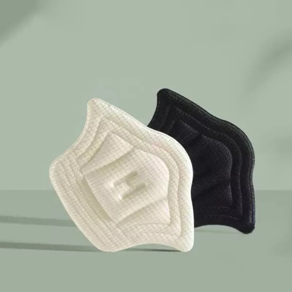 Belro heel grips for shoes, padded footwear accessories, shown attached inside a shoe to prevent slipping and improve fit.