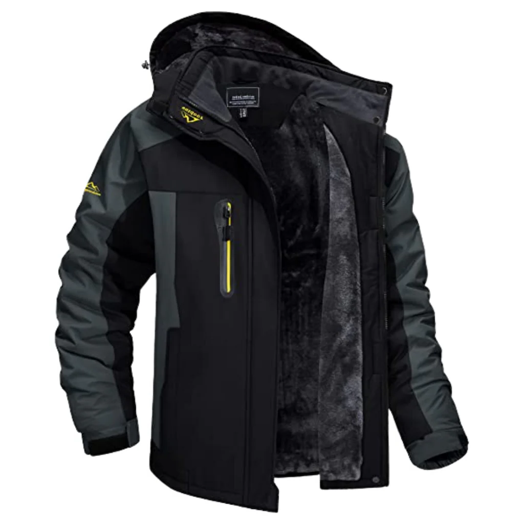 Belro windproof outdoor jacket in black, lightweight and water-resistant, designed for hiking and outdoor activities.
