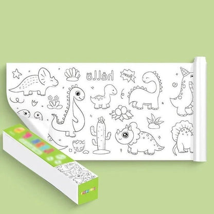 Children's Drawing Roll clothing by Belro, displayed on a hanger with colorful fabric details.