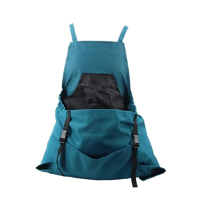 Belro durable harvesting apron with drop-release pouch, outdoor gardening apron for harvesting and garden tasks.