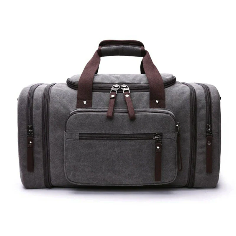 Belro large capacity canvas travel bag with sturdy handles and zipper closure, ideal for travel and luggage storage.