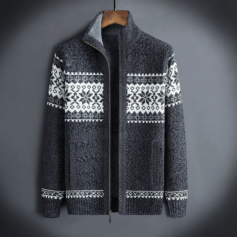 Belro men's warm fleece winter coat with a high collar and front zipper, perfect for cold weather and outdoor wear.