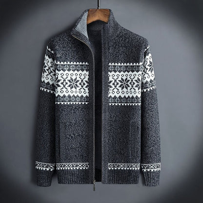 Belro men's warm fleece winter coat with a high collar and front zipper, perfect for cold weather and outdoor wear.
