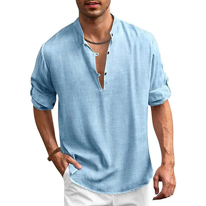 Belro stylish men's shirt in a classic design, featuring a comfortable fit and modern look, displayed on a hanger.
