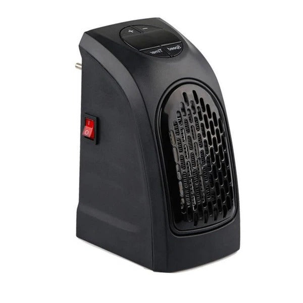 Belro Electric Heater 2.0 showing a compact black heater with digital controls and a safety grill on the front.