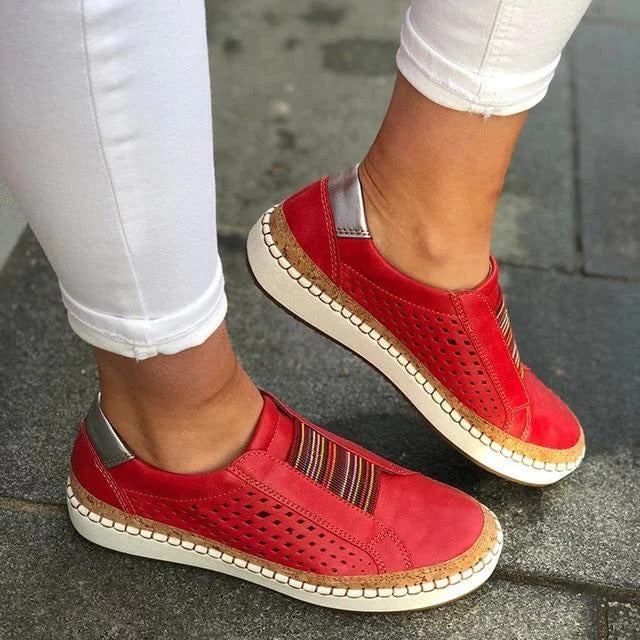 Belro women's breathable flat-bottom bunion corrector sneaker with cushioned insole and supportive design for comfort and foot health.