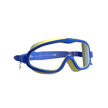 Belro kids swim goggles with anti-fog lenses and wide view, designed for water sports and swimming safety.