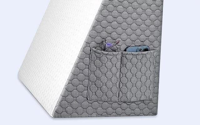 Belro triangle memory foam wedge pillow for sleeping, ergonomic support for comfort and health in a bedroom setting